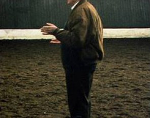 Georg Wahl as clinician at Dressuurstal De Steppe in Mol, Belgium, in 1998 :: Photo © Astrid Appels