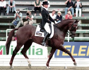 Nancy French and Wiking at the 1998 World Equestrian Games :: Photo © Julie Wilson