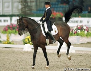 Isabell Werth and Antony FRH not on form at the 1999 European Championships :: Photo © Dirk Caremans