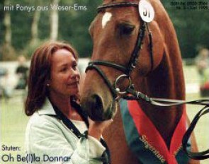 Ingrid Bergmann and her 1999 Oldenburg Mare Champion Lady Madonna