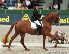 Carola Koppelmann and Le Bo at the 1999 World Young Horse Championships :: Photo © Dirk Caremans