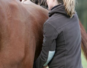 Sarah put her fingers in Grace's pectorals to make her back go up and create movement in the spinal cord