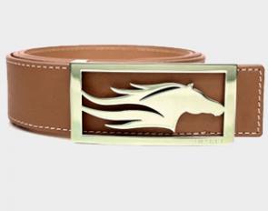 Fancy Albion Dimacci belt with silver horse buckle