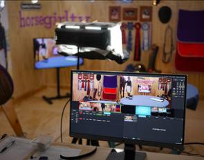 HorseGirlTV’s live studio set and control room as designed by SpaldingFlyPredators.com