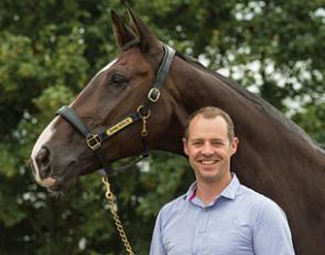 British Olympic team member Spencer Wilton with his Rio Olympic ride Super Nova in the Fairfax transit headcollar