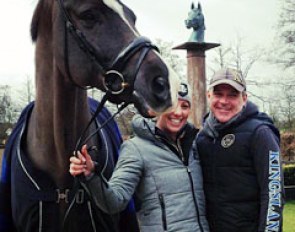 With Charlotte Dujardin and groom Alan Davies on a shoot for Kingsland