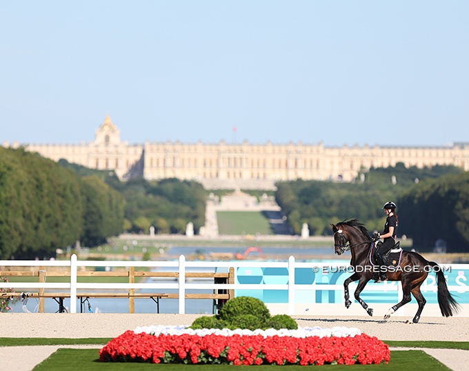 Dressage never had a more glorious background than the Palace of Versailles at the 2024 Olympic Games :: Photo © Astrid Appels
