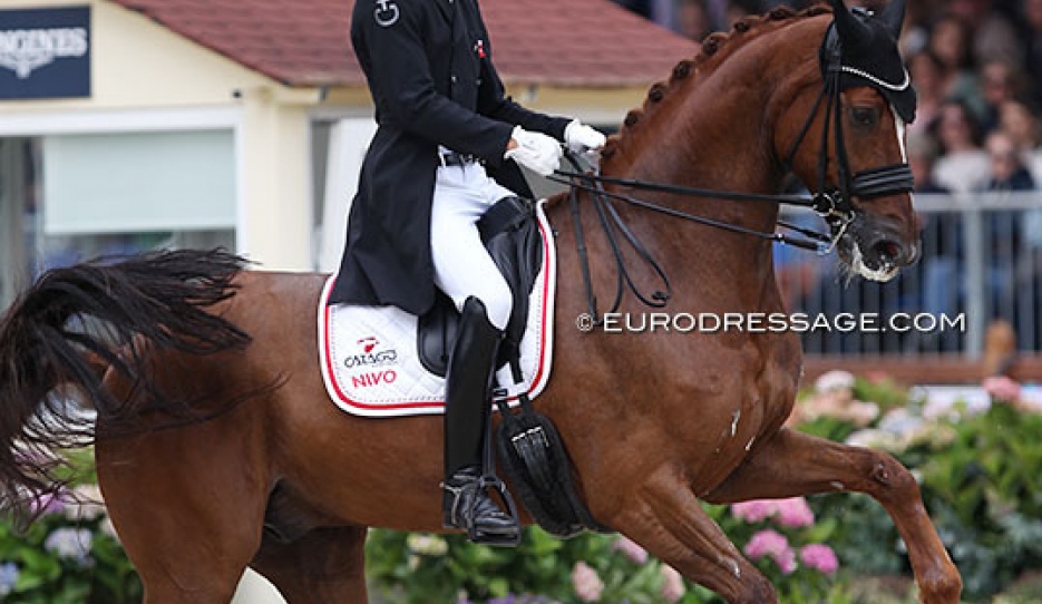Daniel Bachmann Andersen and Marshall Bell at the 2021 European Dressage Championships :: Photo © Astrid Appels