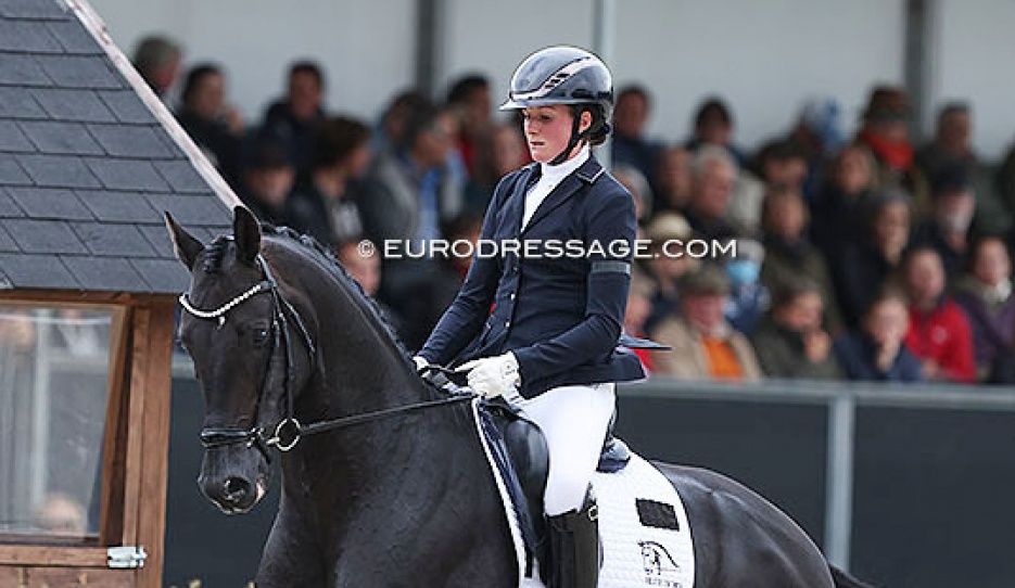 Beth Bainbridge and Blue Hors Zackorado at the 2022 World Young Horse Championships in Ermelo :: Photo © Astrid Appels