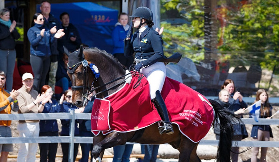 Justina Vanagaite and Nabab win the Central European League world cup qualifier in Parnu, Estonia :: Photo © Kylli Tedre