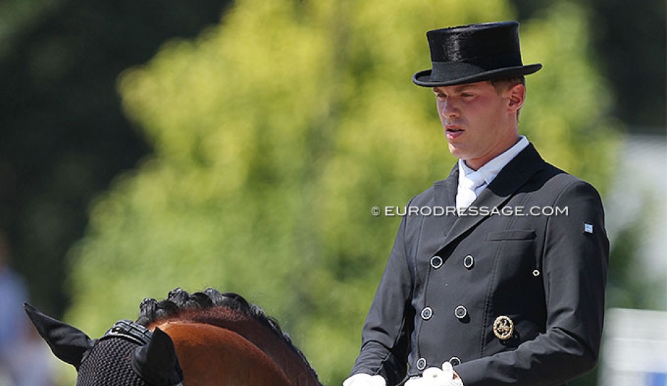 Lukas Fischer at the 2018 World Young Horse Championships in Ermelo :: Photo © Astrid Appels