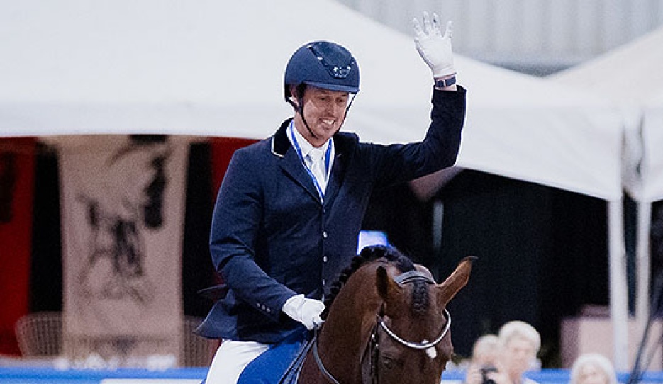 David Shoobridge on Vittorio at the 2024 Australian Young Horse Championships :: Photo © Equisoul Photography