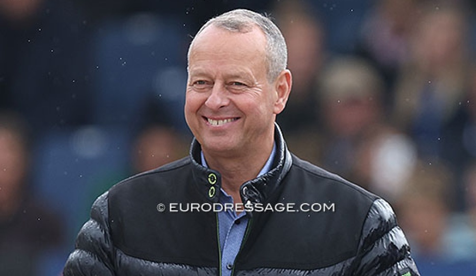 Henrik Hansen at the 2023 World Young Horse Championships where he became the most successful WCYH breeder ever. His horses won four gold and two silver medals :: Photo © Astrid Appels