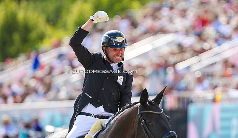 With personal best scores from Domien Michiels (pictured) and Flore de Winne Team Belgium finished in a historic fifth place at the 2024 Paris Olympics :: Photo © Astrid Appels