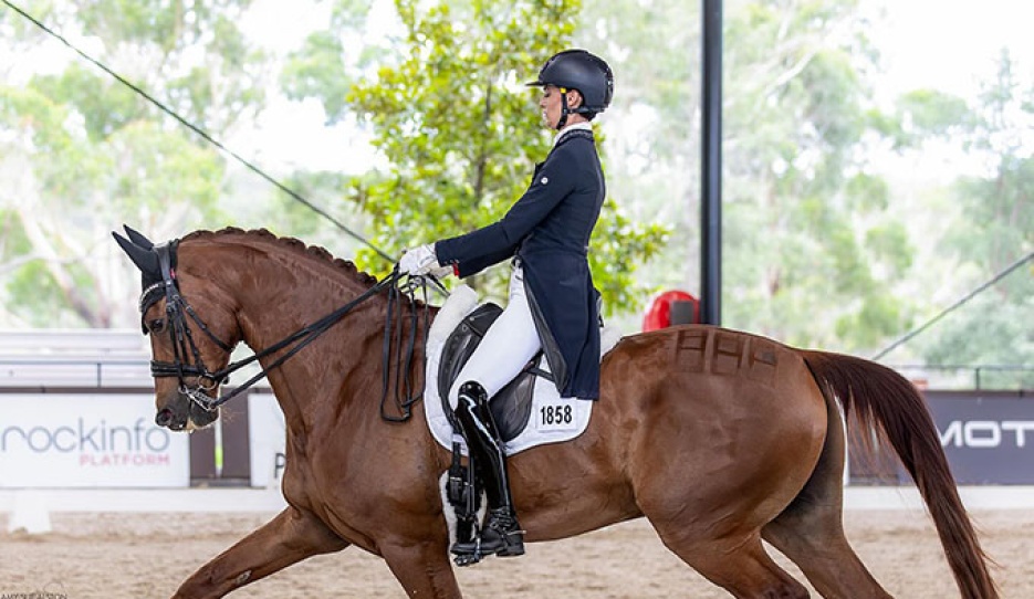 Sally Rizzuto on her small tour horse Quaterland at the 2025 CDI Bawley Point :: Photo © Amy-Sue Alston