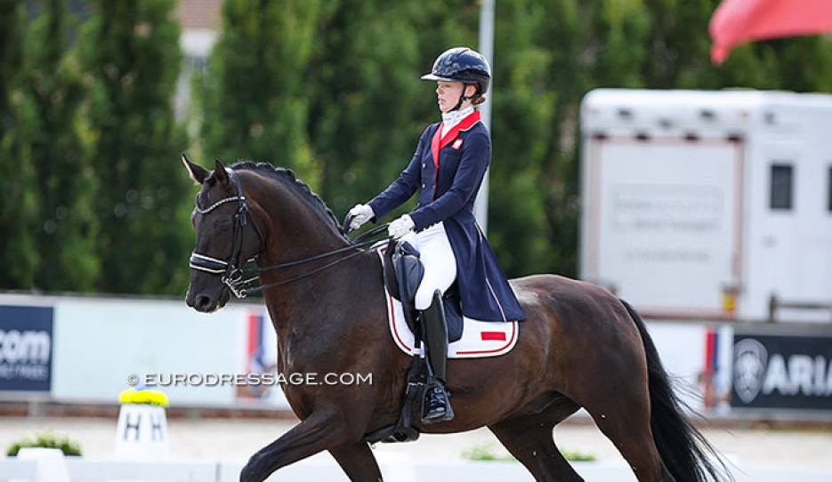 Weronika Usiadek on Mr Despo at the 2024 European Junior Riders Championships in Opglabbeek :: Photo © Astrid Appels