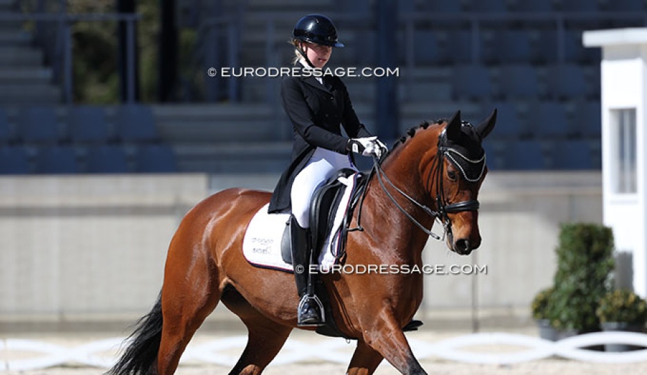 Thia Elise Nielsen on  Ophelia Van Het Rozenhof at the 2025 Aachen Festival 4 Dressage :: Photo © Astrid Appels