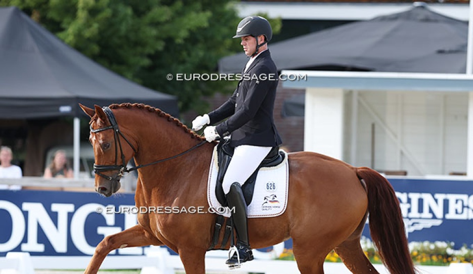 Stefan Wolff and Elliot the Dancer at the 2024 World Young Horse Championships :: Photo © Astrid Appels