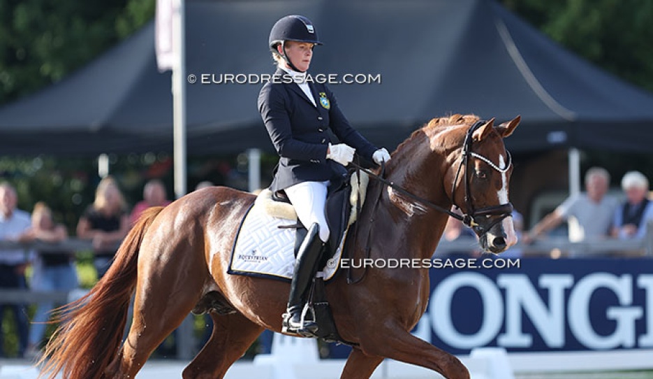 Jeanna Hogberg and Severucci HT at the 2024 World Young Horse Championships :: Photo © Astrid Appels