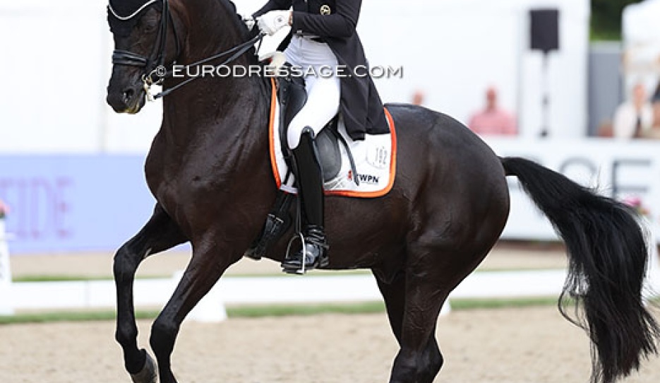 Leonie Richter and Most Wanted Nero at the 2025 World Young Horse Championships :: Photo © Astrid Appels