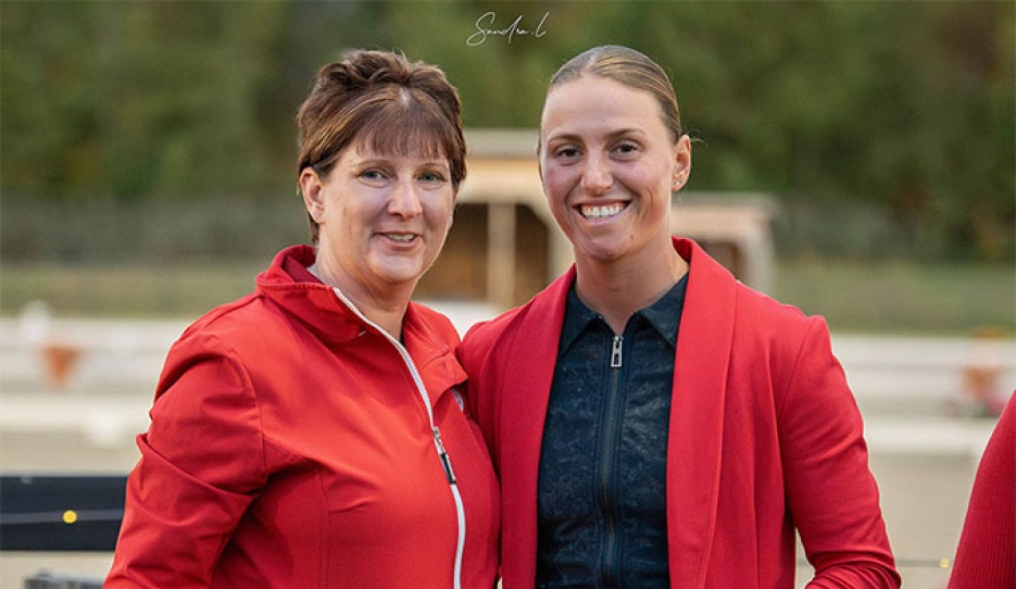Christine Peters, EC Senior Manager Dressage Olympic/Paralympic Program, and Dressage Athlete of the Year Camille Carier Bergeron :: Photo © Sandra Lachèvre
