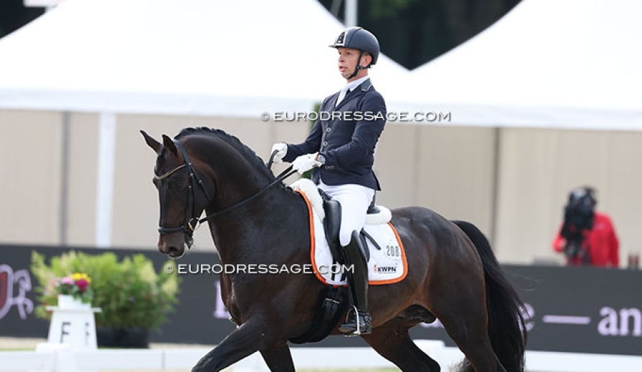 Bart Veeze and Pina Colada M at the 2025 World Young Horse Championships in Verden :: Photo © Astrid Appels