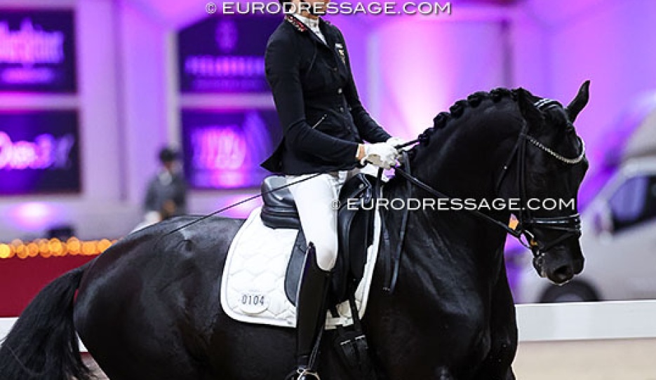 German Children rider Linda Schuchmann  on Figo de Halliers at the 2025 CDI Kronenberg Indoor :: Photo © Astrid Appels
