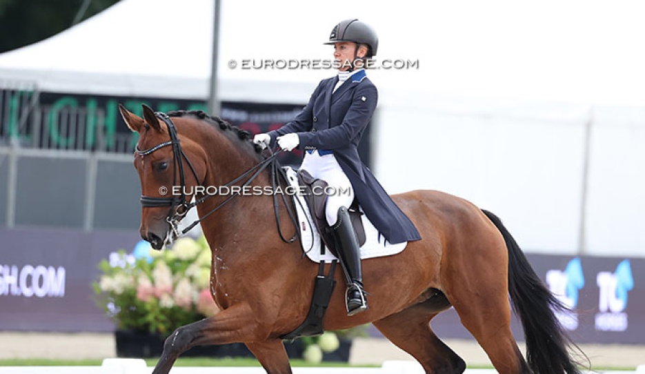 Stella Hagelstam and Hagels Rosophia at the 2025 World Young Horse Championships in Verden :: Photo © Astrid Appels