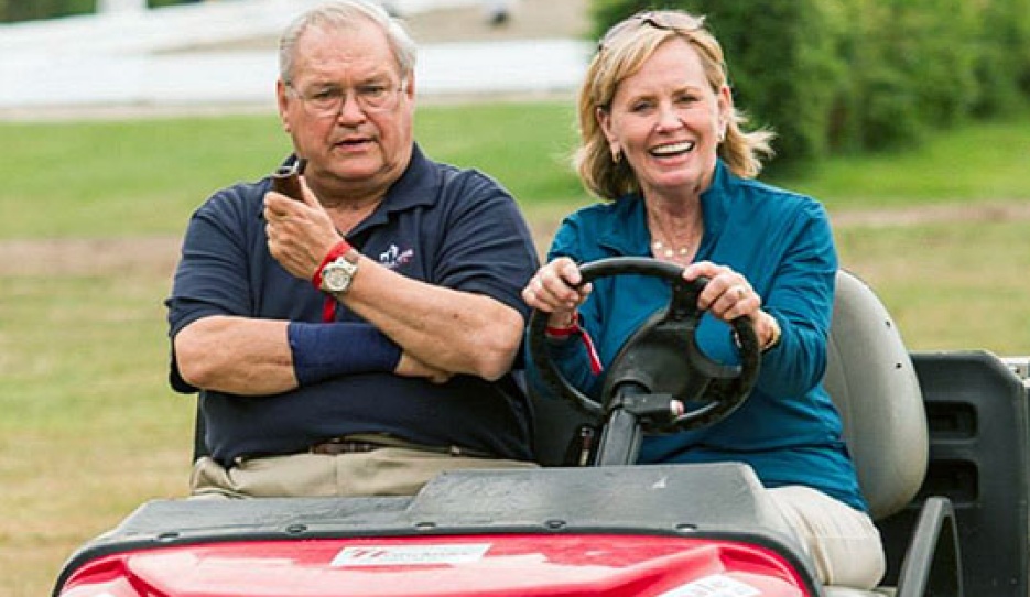 Doug and Louise Leatherdale at the 2014 World Young Horse Championships in Verden :: Photo © Petra Kerschbaum
