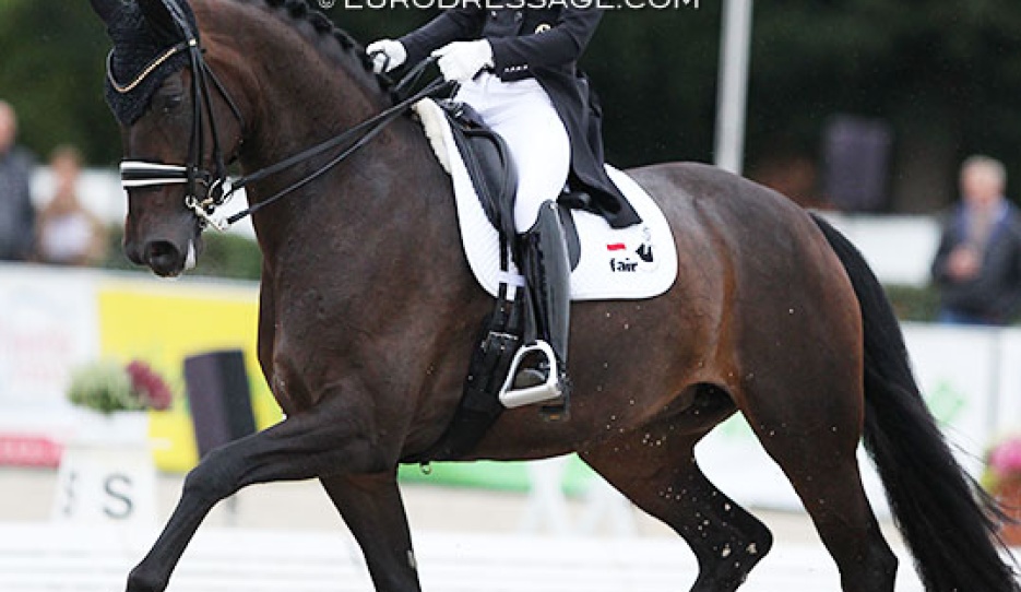 Beata Stremler and Fürstin Bea at the 2021 World Young Horse Championships :: Photo © Astrid Appels