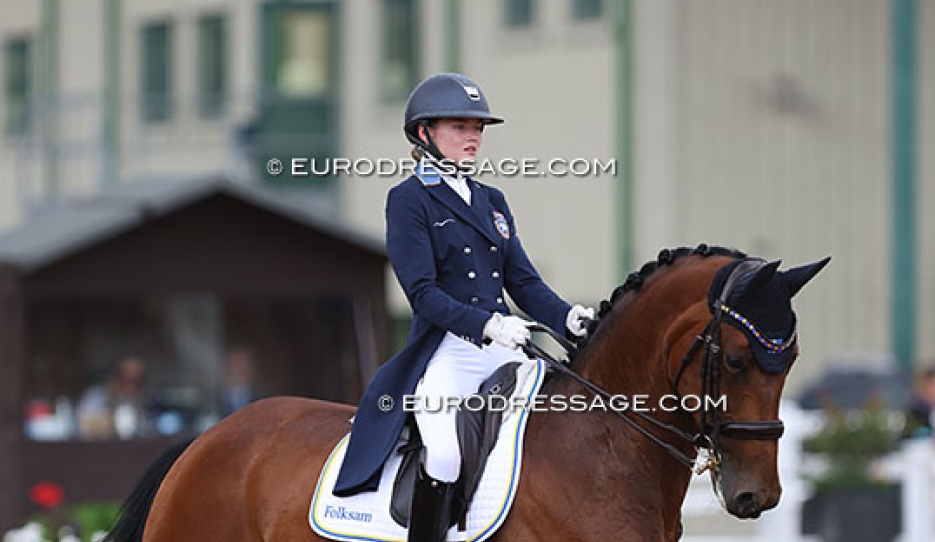 mary-Sophie Haid Bondergaard and Adora Nightingale at the 2022 European Junior Riders Championships in Hartpury :: Photo © Astrid Appels