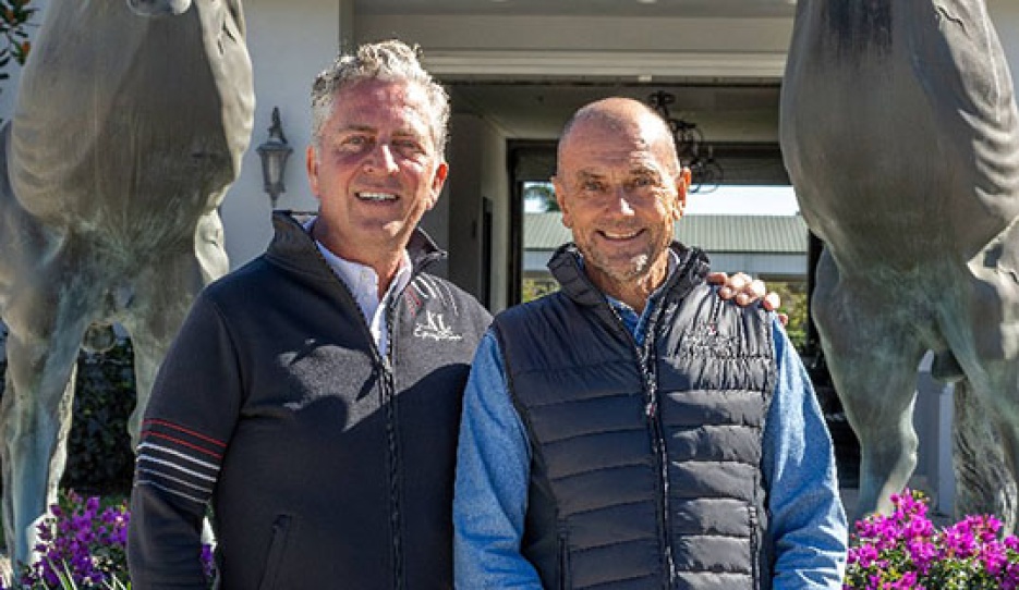 Micha Knol and Lars Petersen at Helgstrand USA in Wellington, Florida