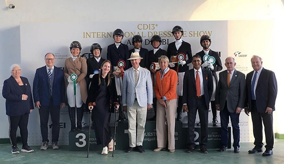 Diana al Shaer: "Professionalism, bravery, and solidarity. A heartfelt thank you to all riders, officials, the Abu Dhabi Equestrian Club, UAEERF, and everyone else who contributed. The photo was captured on the first day of the CDI Abu Dhabi, February 28th, the same day the military operations started in the region. To prioritize the safety of all, we decided to cancel the second day of the show."