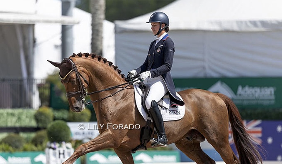 Adrienne Lyle and My Vitality in the Intermediaire II at the 2026 Palm Beach Derby :: Photo © Lily Forado