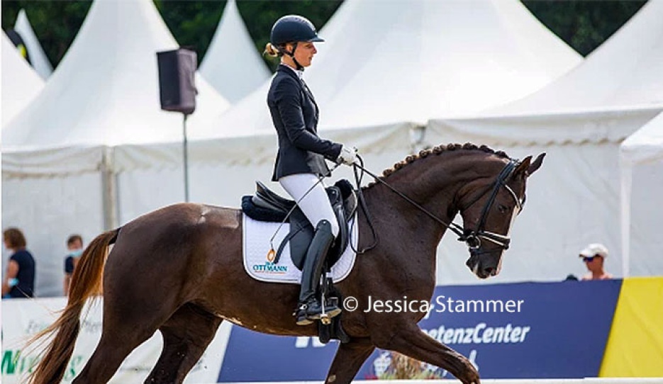 Bianca Nowag and Baroness Bibi at the 2021 Bundeschampionate :: Photo © Jessica Stammer