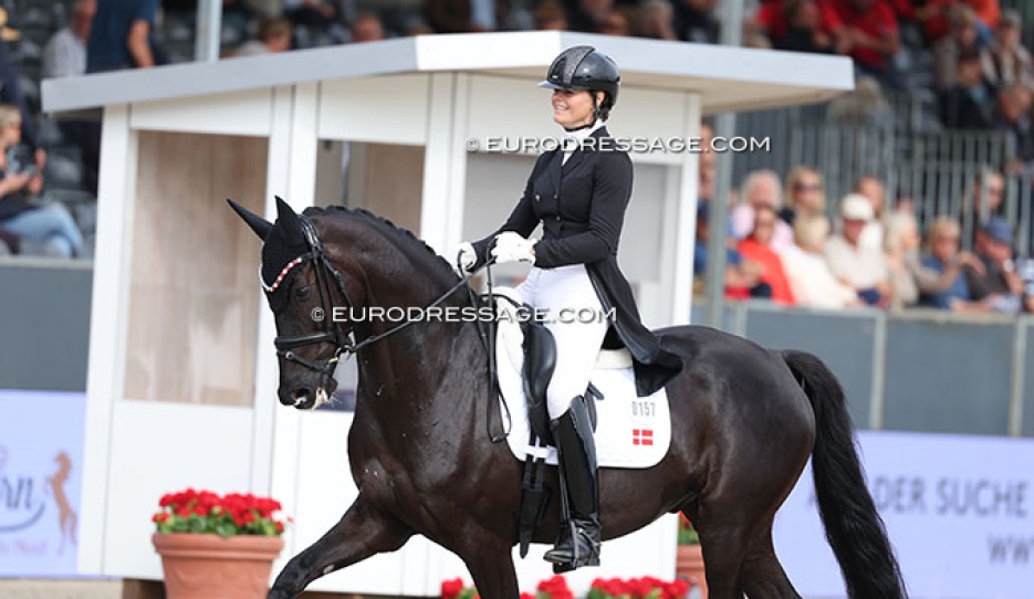 Susanne Barnow and EQ Secret Suprise at the 2025 World Young Horse Championships :: Photo © Astrid Appels