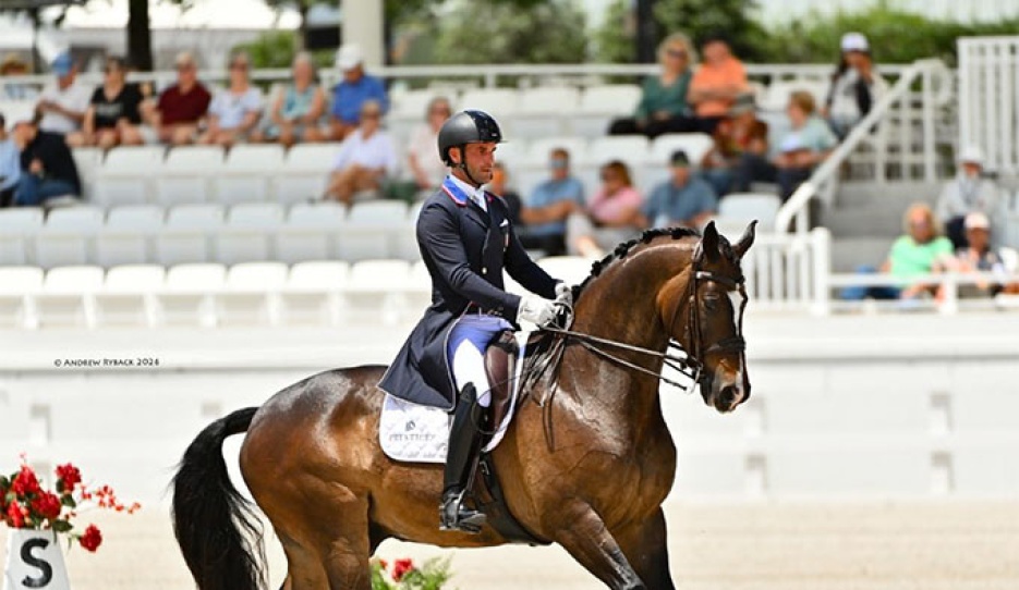 Jordan LaPlaca and Gold Play set a personal best score to win the Grand Prix CDI4* ::Photo © Andrew Ryback