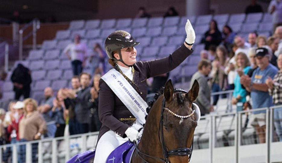 Becky Moody and Jagerbomb win the Grand Prix at the 2026 World Cup Finals in Fort Worth :: Photo © Shannon Brinkman