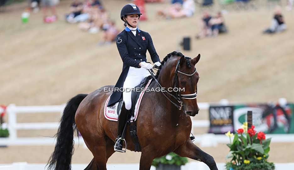Sophia Ludvigsen and Blue Hors Elliott at the 2022 European Young Riders Championships :: Photo © Astrid Appels