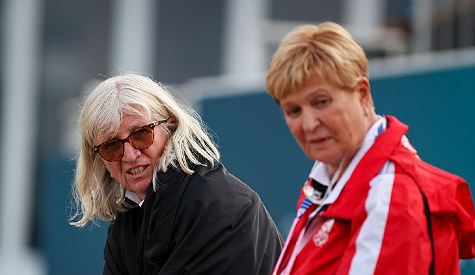 Dr. Uschi Barth and former OEPS president Sissy Max-Theurer at the 2024 Paris Olympics :: Photo © Astrid Appels
