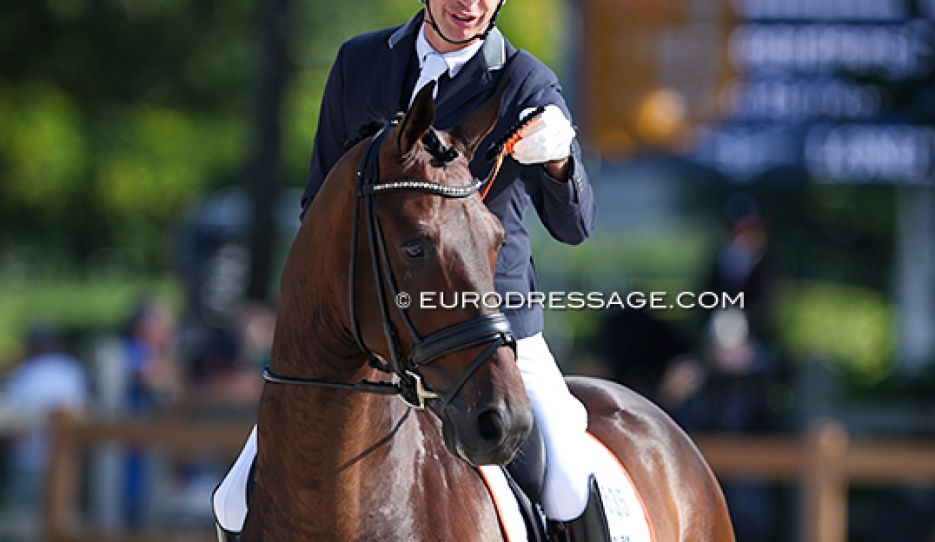 Bart Veeze and Nero at the 2024 World Young Horse Championships :: Photo © Astrid Appels