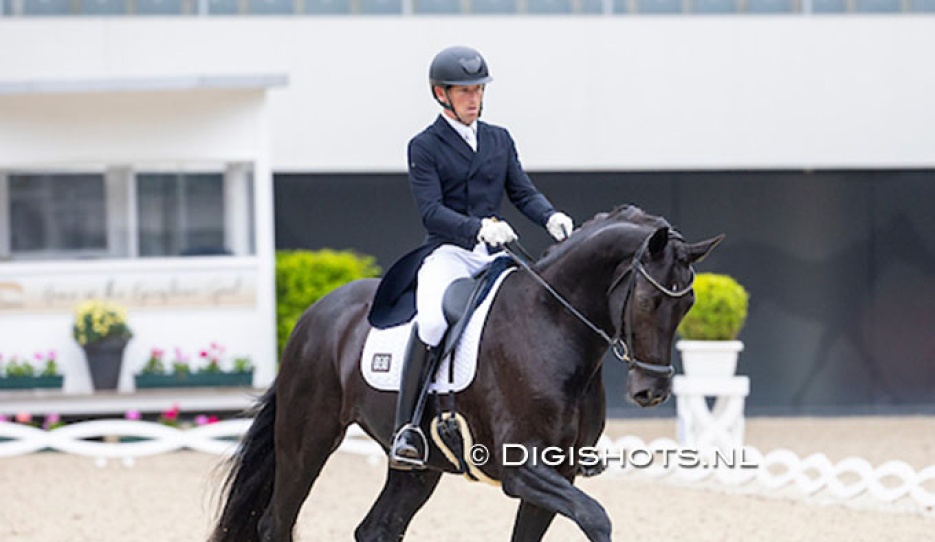 Warwick McLean and Abtwald's Götterfunke at the 2026 Aachen Dressage Days :: Photo © Digishots