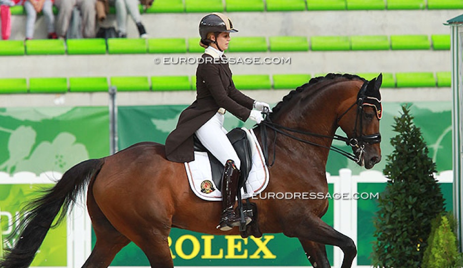 Julie de Deken on Lucky Dance at the 2014 World Equestrian Games :: Photo © Astrid Appels