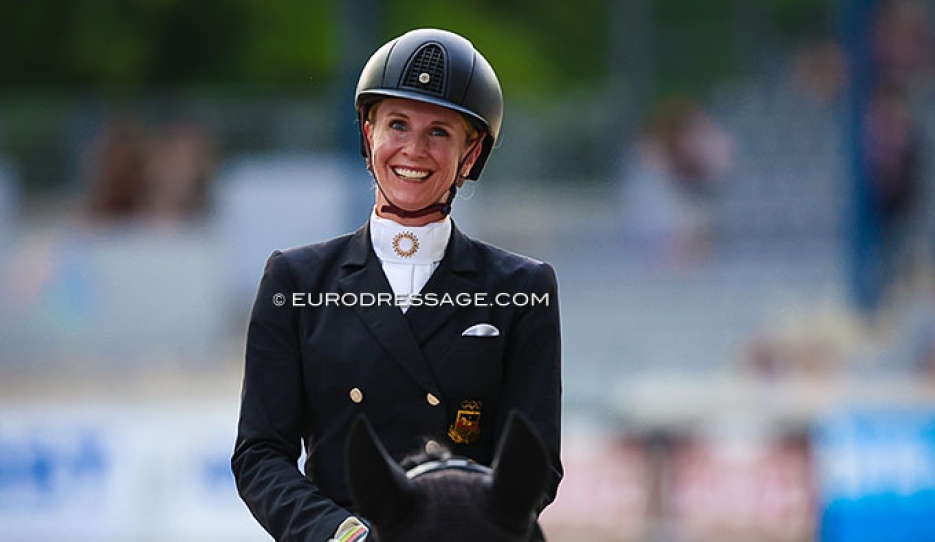 Jessica von Bredow-Werndl leaving the CDIO Aachen arena in 2025 :: Photo © Astrid Appels