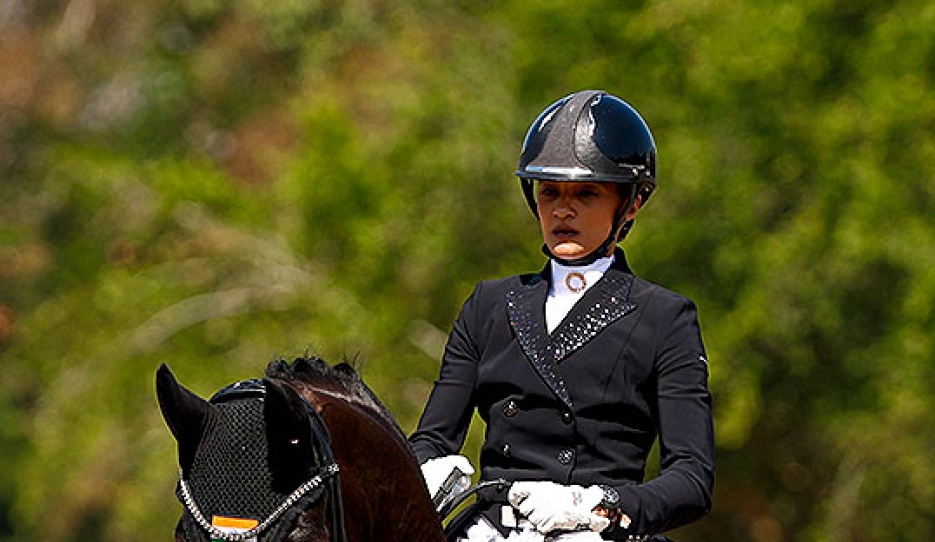 Shruti Vora on Magnanimous at the 2025 FEI Asian Championships in Pattaya :: Photo © FEI/Yong Teck Lim