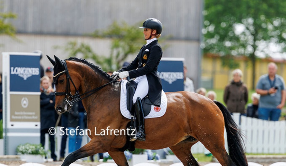 Jessica von Bredow-Werndl and Times Kismet at the 2026 German Championships in Balve :: Photo © Stefan Lafrentz