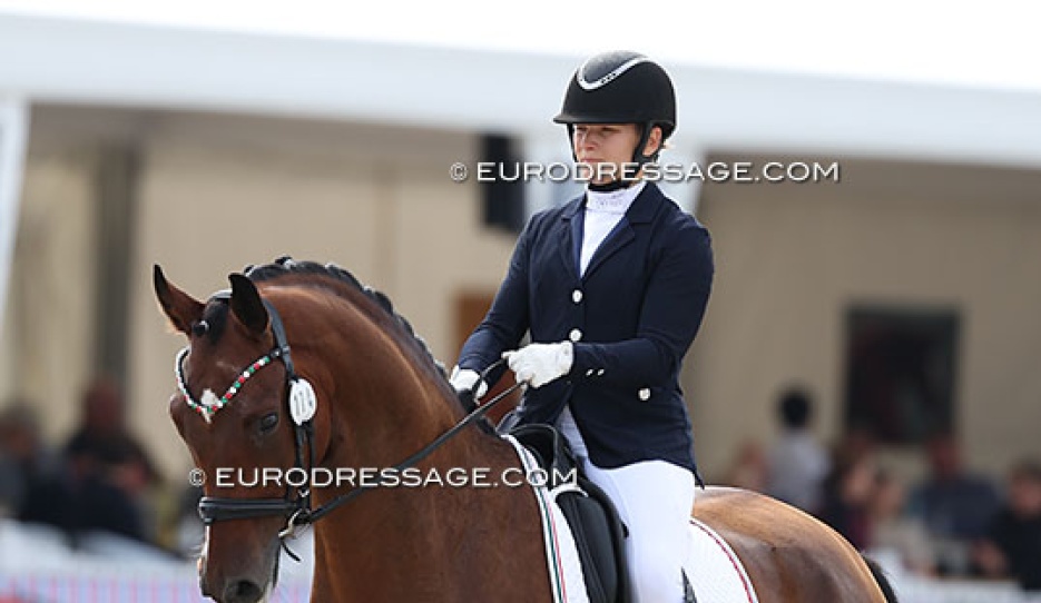 Krisztina Lipoczki on Fursten Fonix at the 2025 World Young Horse Championships :: Photo © Astrid Appels
