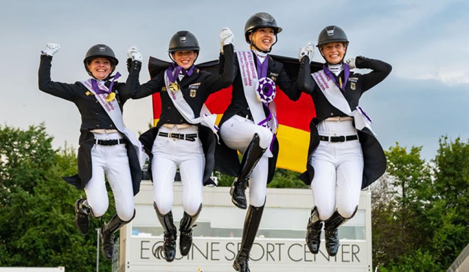 The German team won gold at the 2026 European Junior Riders Championships :: Photos © Lukasz Kowalski