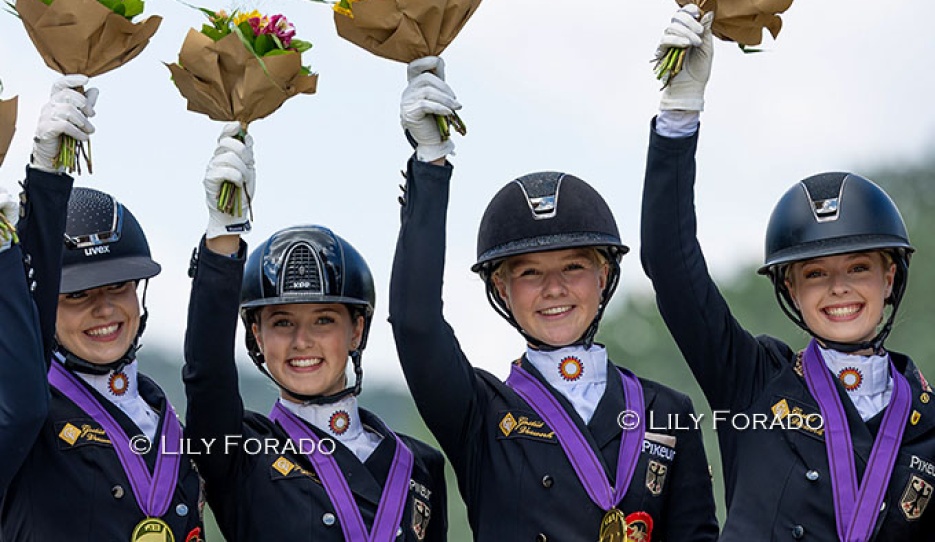Team gold for Germany at the 2026 European Young Riders Championships :: Photo © Lily Forado