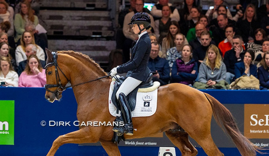 Charlotte Fry and Pjethro at the 2026 KWPN Stallion Competition Finals :: Photo © Dirk Caremans